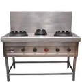 Three burner chinese cooking range